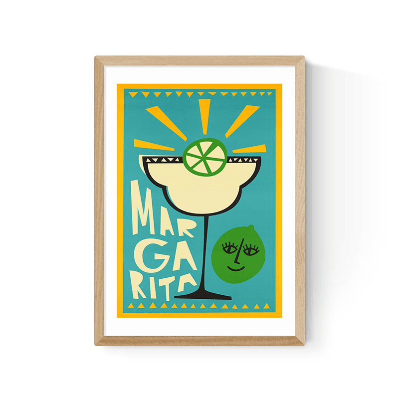 Fox and Velvet Margarita Art Print, H44 x W32cm, Turquoise