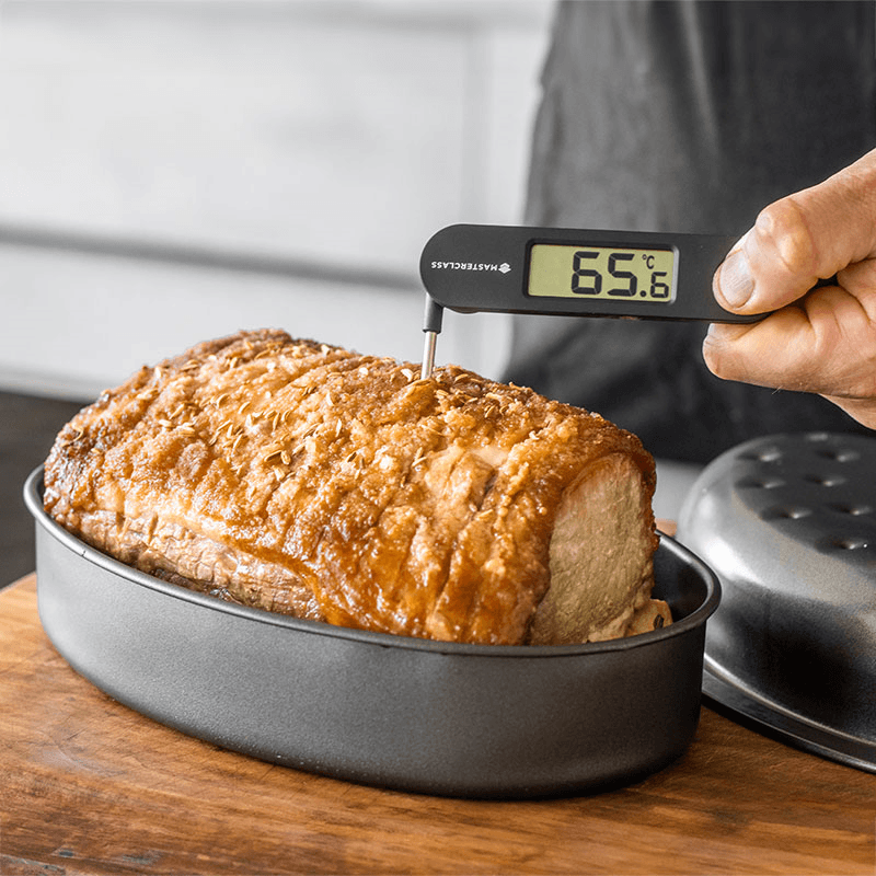 Folding digital thermometer, 12 x 3 x 2cm, Black