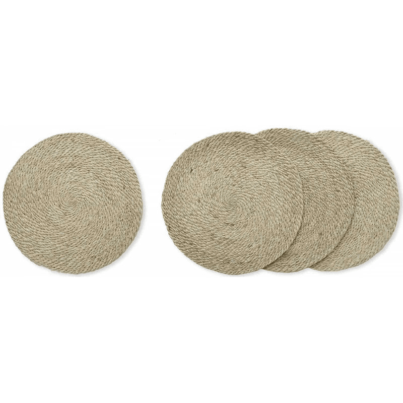 Jute Set of 4 Placemats, D38cm, Natural