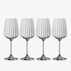 Image showing the LifeStyle Set of 4 White Wine Glasses, 440ml, Clear product.