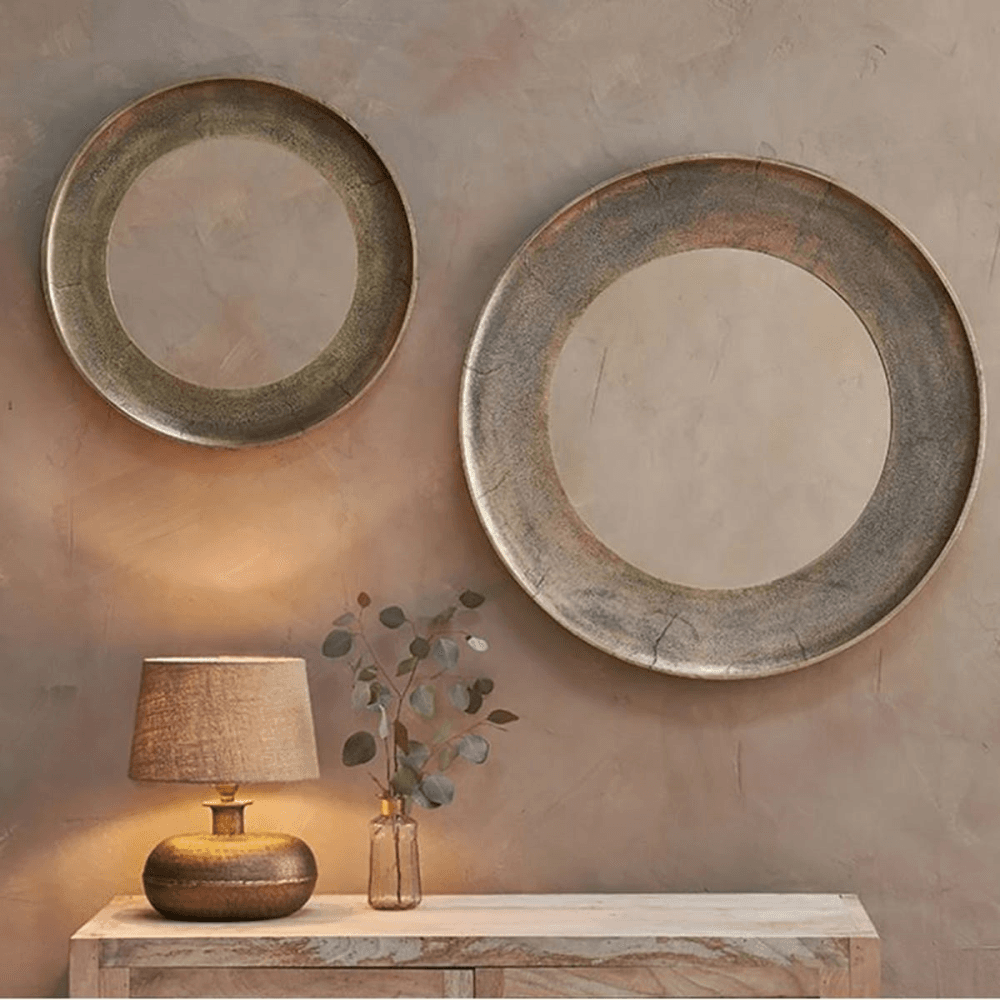 Yakira Small Mirror, H62 x W62 x D2cm, Metallic