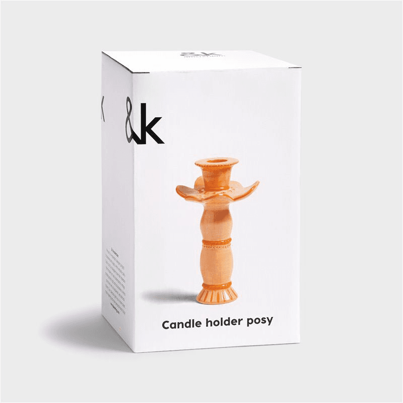 Posy Candle holder, 16 x 10.5cm, orange