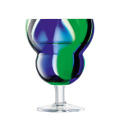 Image showing the Folk Set of 2 Wine Glasses, 230ml, Black/Blue/Green product.