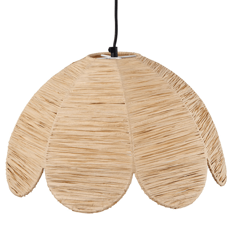 Petal Scalloped Pendant, H118cm, Raffia