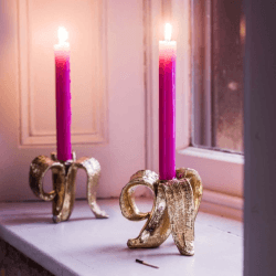 Image showing the Banana Candle holder, Gold product.