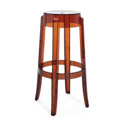 Image showing the Philippe Starck 2005 Charles Ghost Stool, H75cm, Amber product.
