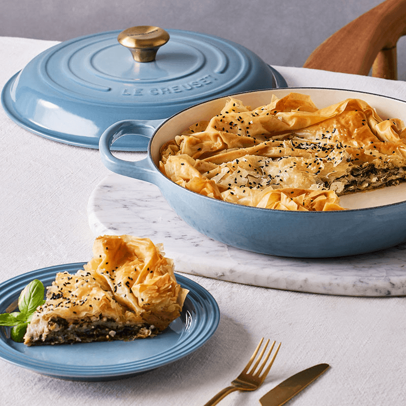 Signature Cast Iron Shallow Casserole, 30cm, Chambray