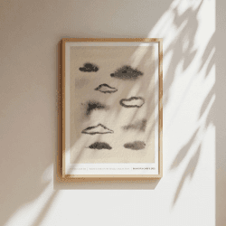 Image showing the Clouds Recycled Paper Print, A3, Grey product.