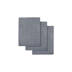 Image showing the Piqué Set of 3 Kitchen Cloths, 18 x 35cm, Grey Blue Stone product.