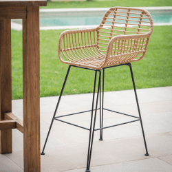 Image showing the Hampstead Bar Stool with Arms, Natural product.