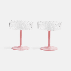 Image showing the Twirl Set Of 2 Coupe Glasses, 200ml, Pink product.