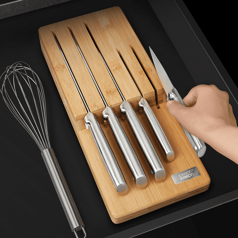 Elevate 5 Piece Knife Set with Storage, Bamboo
