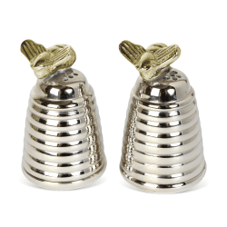 Image showing the Bee Salt & pepper set, H6 x D4cm, Silver product.