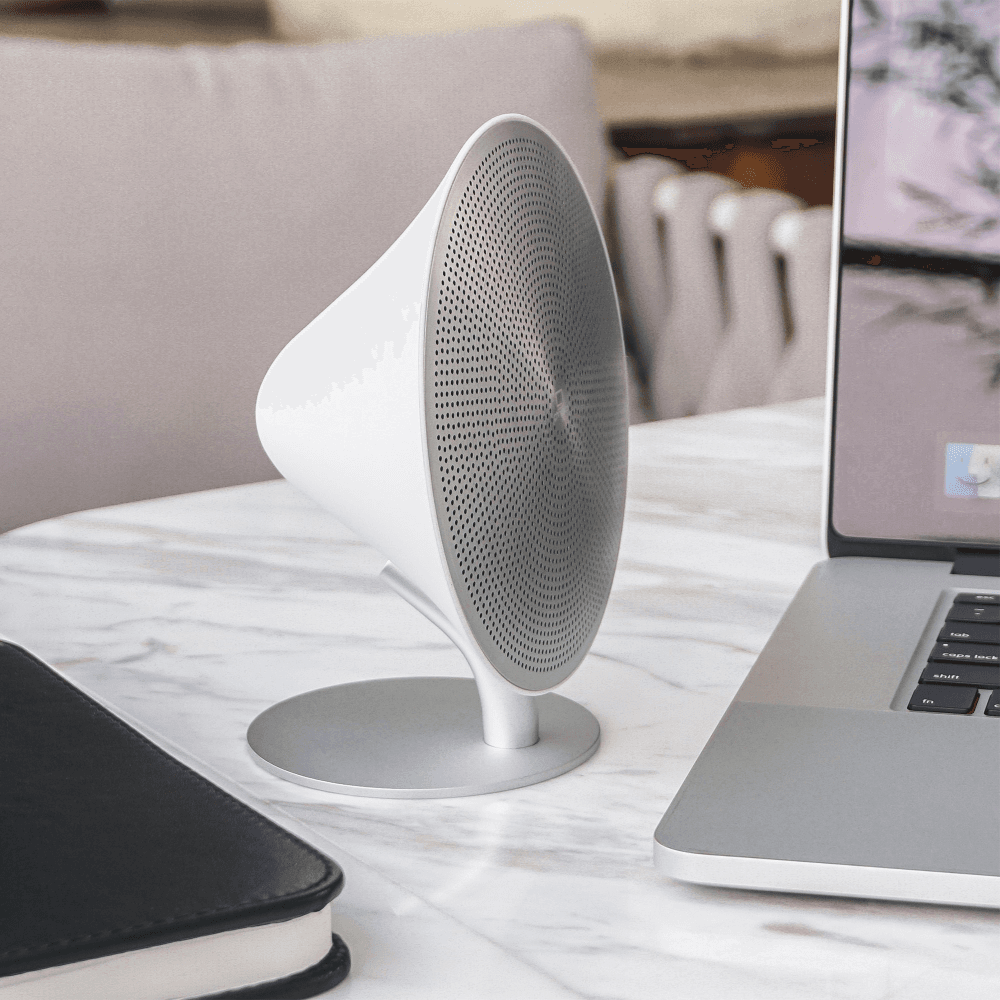 Mini Halo One Bluetooth speaker, H16 x L14 x D6cm, Matt White