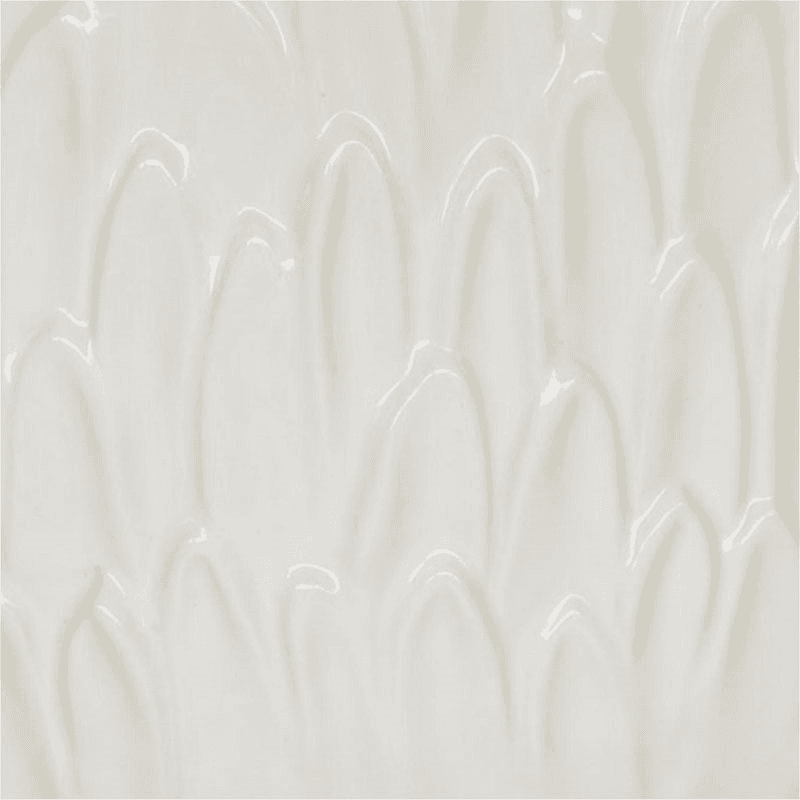 Arles Leaf Embossed Planter, D22cm, White