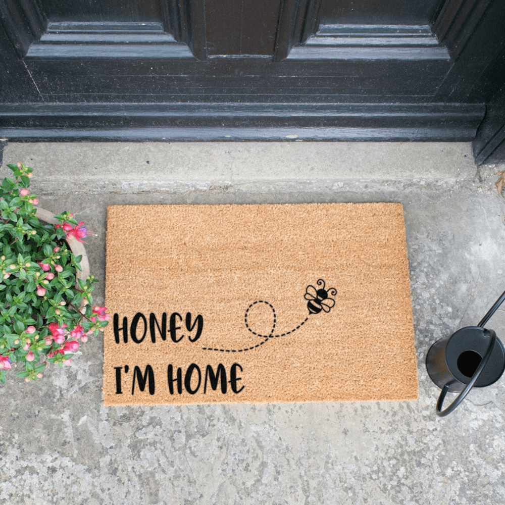Honey I'm Home Doormat, H2 x W40 x L60cm, Natural