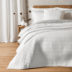 Image showing the Quilted Lines Bedspread 220X230, White product.