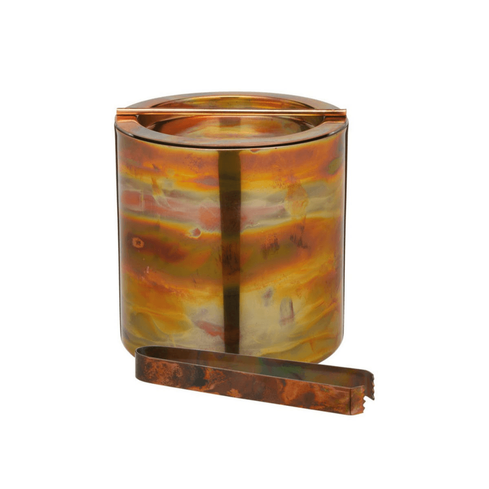 Ice Bucket With Lid And Tongs, D15.5 x D16cm, Copper