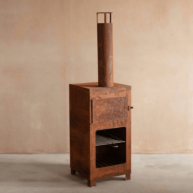 Outdoor Heater and Pizza Oven, H136cm, Rust