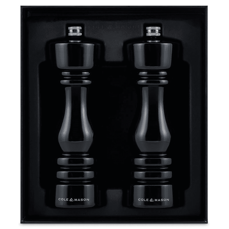 London Salt & Pepper Mills, 180mm, Black Gloss