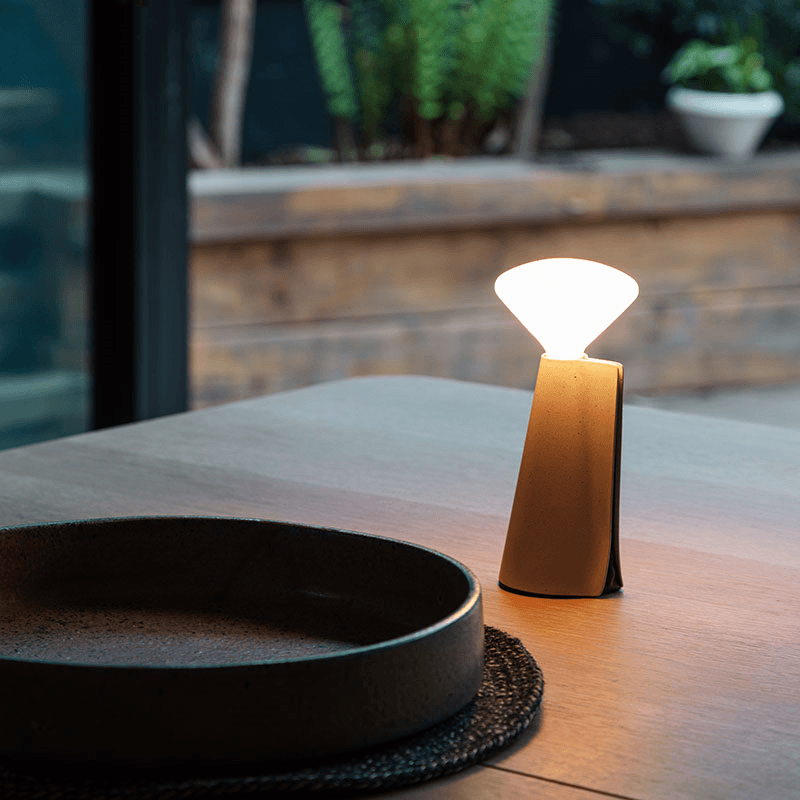 Mantle Portable Lamp with R80 LED Bulb, Stone White