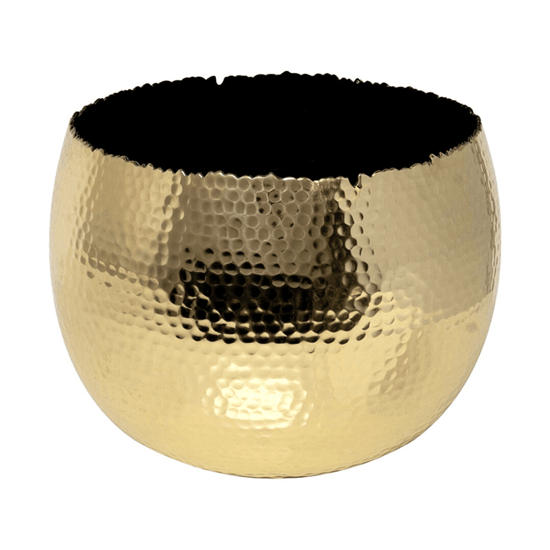 Hammered Bowl planter, H21 x W30 x D30cm, Gold
