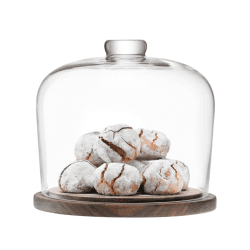 Image showing the City Dome with walnut base, D22cm, clear product.