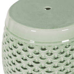 Image showing the Lattice Ceramic Stool, H45cm, Sage product.