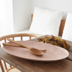 Image showing the Livia Oval Platter, D45cm, Mauve Rose product.
