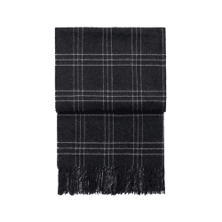 Image showing the Superior Plaid Throw, H200cm x W130cm, Dark Grey/White product.