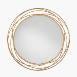 Image showing the Metal Round Mirror, D90cm, Antique Gold product.