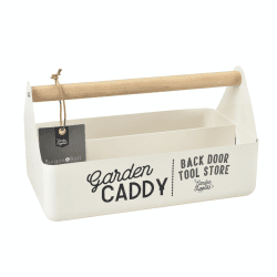 Image showing the Enamelware Garden Caddy, Stone, Cream product.