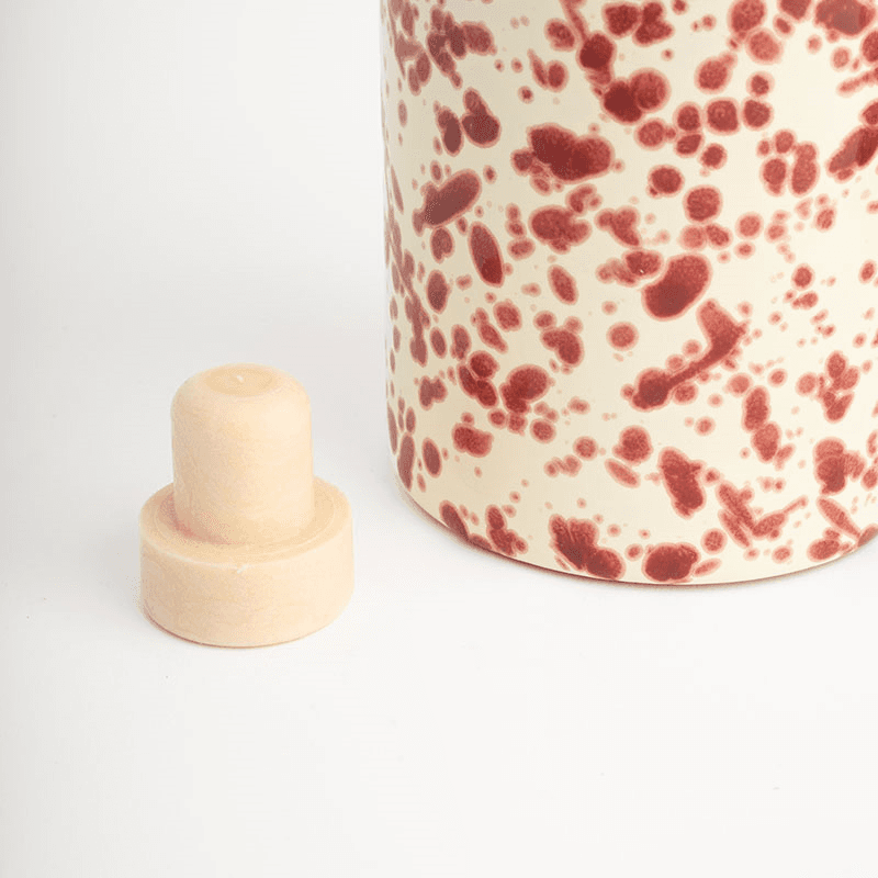 Splatter Ceramic Bottle, 750ml, Cranberry