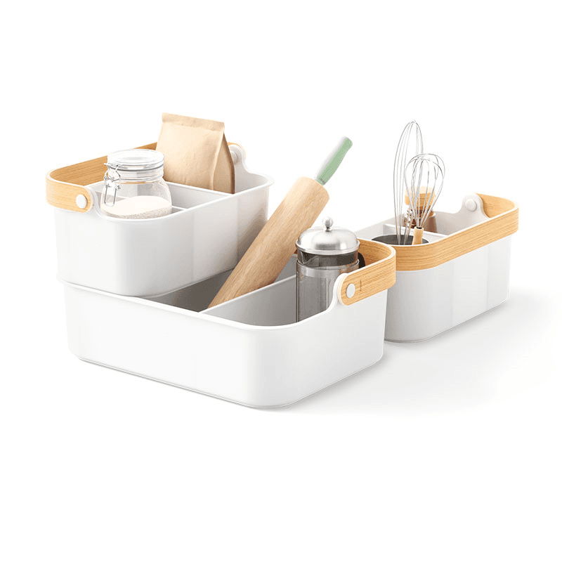 Bellwood Bin, White & Natural