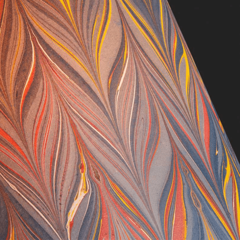 Empire Shade, 30cm, blue  yellow and red Brenta hand made marble paper