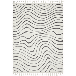 Image showing the Arianna ripple shaggy moroccan rug, 160 x 230cm, Cream product.