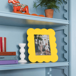 Image showing the Scalloped Lacquer Photo Frame 5 x 7", Yellow, 5 x 7, Yellow product.