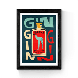 Image showing the Fox and Velvet Gin Gin Gin Art Print, H61.5 x W44cm, Multi product.