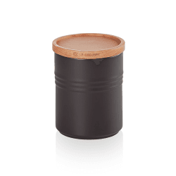 Image showing the Stoneware Medium storage jar, 10 x 12cm - 540ml, Satin Black product.