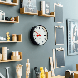 Image showing the The Luggage Wall clock, Dia30cm, Black product.
