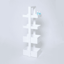 Image showing the Mount Fuji 4 tier caddy, H83 x W22 x D26cm, White product.