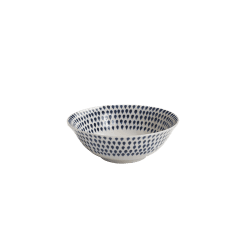 Image showing the Indigo Drop Cereal Bowl, D17cm, Cream and Indigo product.