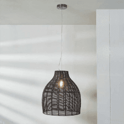 Image showing the Caswell Coche Pendant, D35.5cm, Black product.