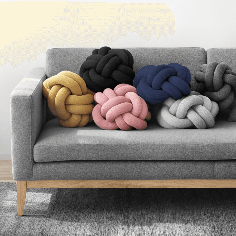 Knot Cushion, 30 x 30 x 15cm, navy