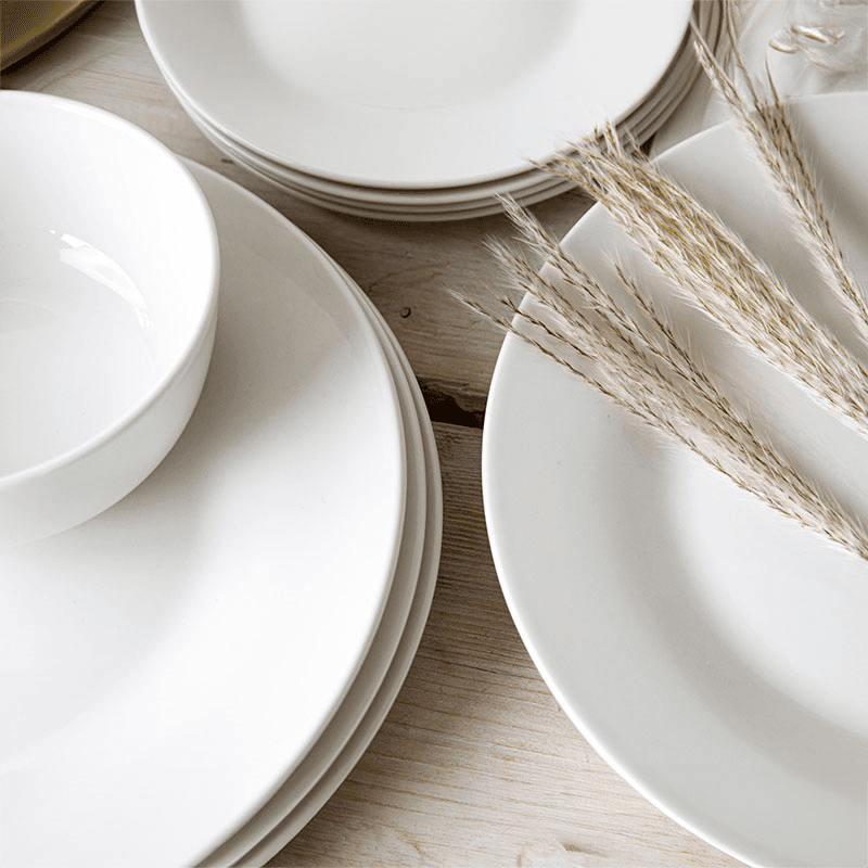 Alexis 12 Piece Porcelain Dinnerware Set, White