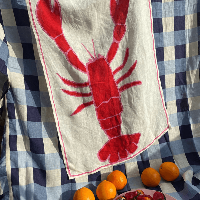 Lobster Tea Towel, 50 x 70cm, Red