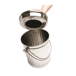 Image showing the Deluxe compost pail, 28 x 17cm - 4.4 litre, Silver product.