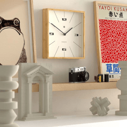 Image showing the Fiji Wall Clock Hovercraft Dial, 30cm, Light Bamboo product.