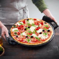 Image showing the Ceramic Smooth Pizza Stone, 37cm, Black product.