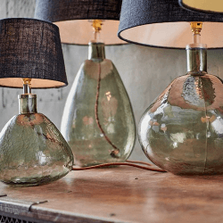 Image showing the Baba Glass Lamp, H50cm, Green Smoke product.